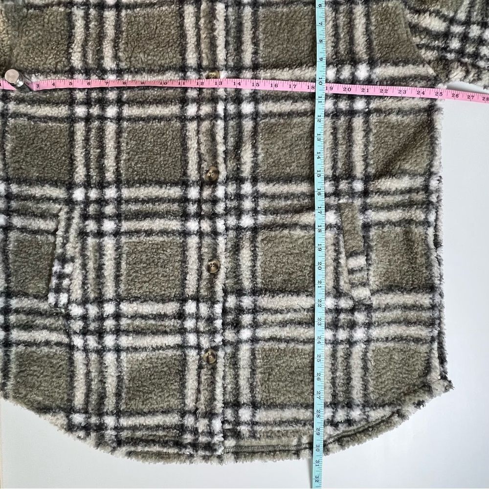 NWT Berkley Jensen Boucle Shacket Green Black Tan Plaid XXL - Picture 8 of 11